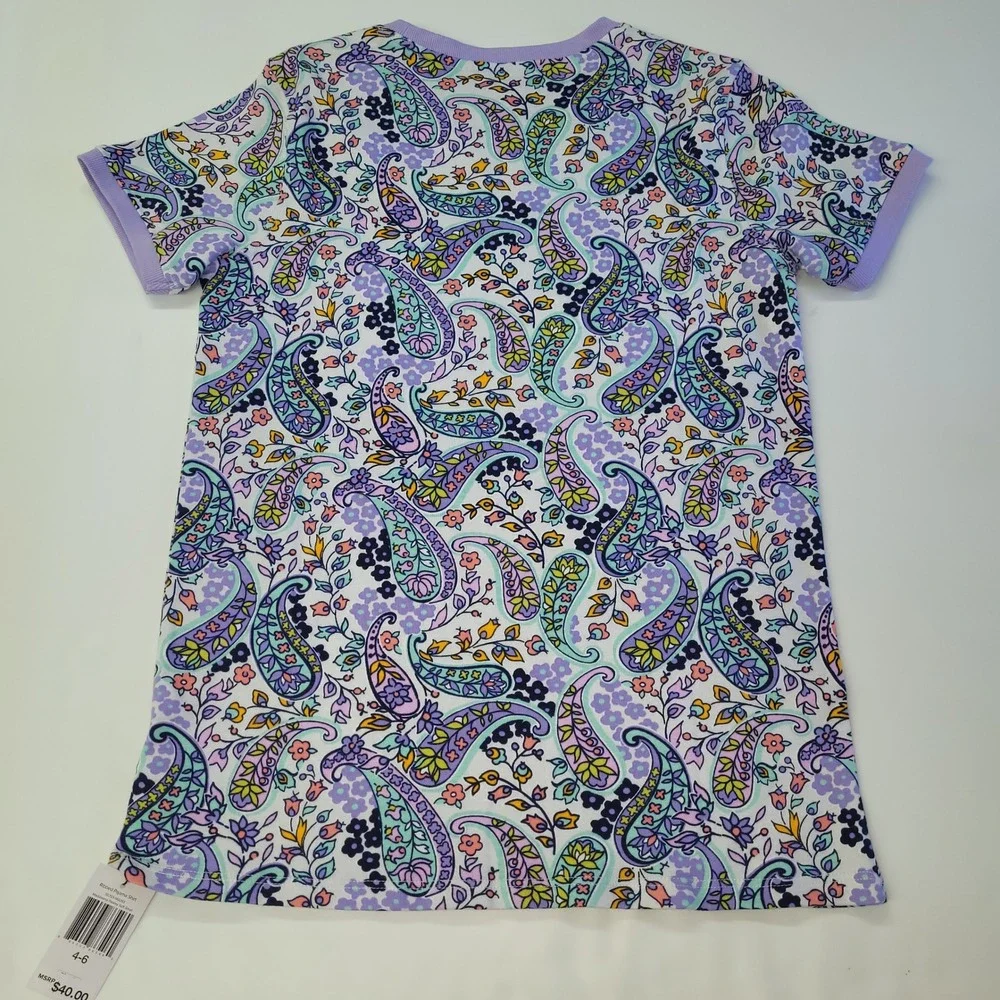 Vera Bradley Pajama Top Womens Small 4-6 Purple Maddalena Paisley New Loungewear